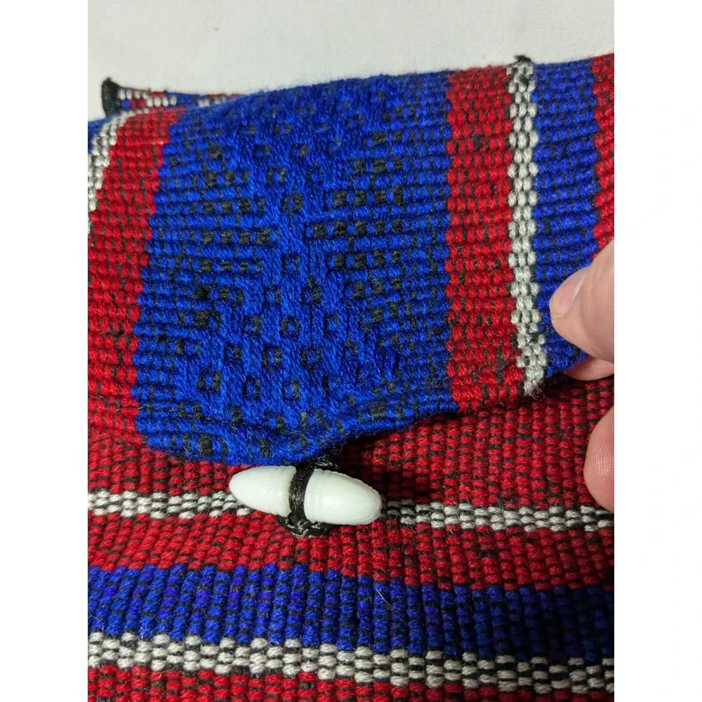 NEW ENGLAND PATROITS Red Blue Drug Rug‎ Mexican Baja Style Woven Backpack